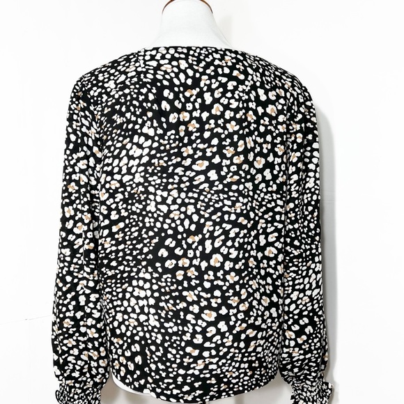 SOLD-Sanctuary Leopard Print Surplice Faux Wrap Blouse - Picture 5 of 10